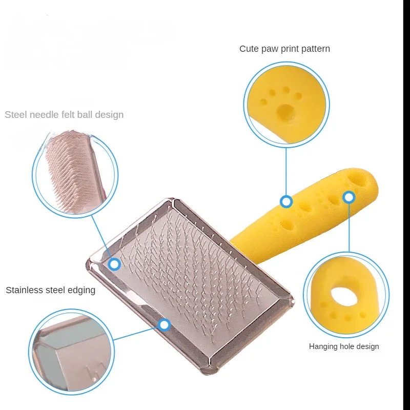 Lemmikkikoiran kampa karvanpoisto ruostumattomasta teräksestä solmu trimmauskampa pentutarvikkeet harja neulakampa koiratarvikkeet lemmikkien puhdistustyökalut