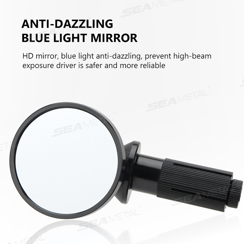 SEAMETAL 2 stuks Universele Motorcycle Bar End Spiegel 360 Draaibare Elektrische Voertuig Achteruitkijkspiegel Groothoek Road Fietsen stuur
