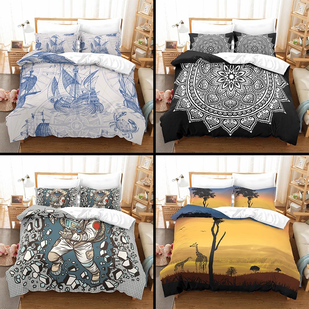 Beddengoed Set Digitale Afdrukken Nautische Beding Dekbedovertrek Zachte Comfortabele Jongens Beddengoed Ons Twin Queen