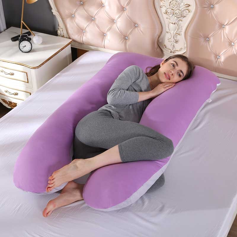 Coussin de soutien pour femmes enceintes complètes, oreiller de dos, pour maternité, pour jambes, pour femmes enceintes, coussin Abdominal détachable: purple 1