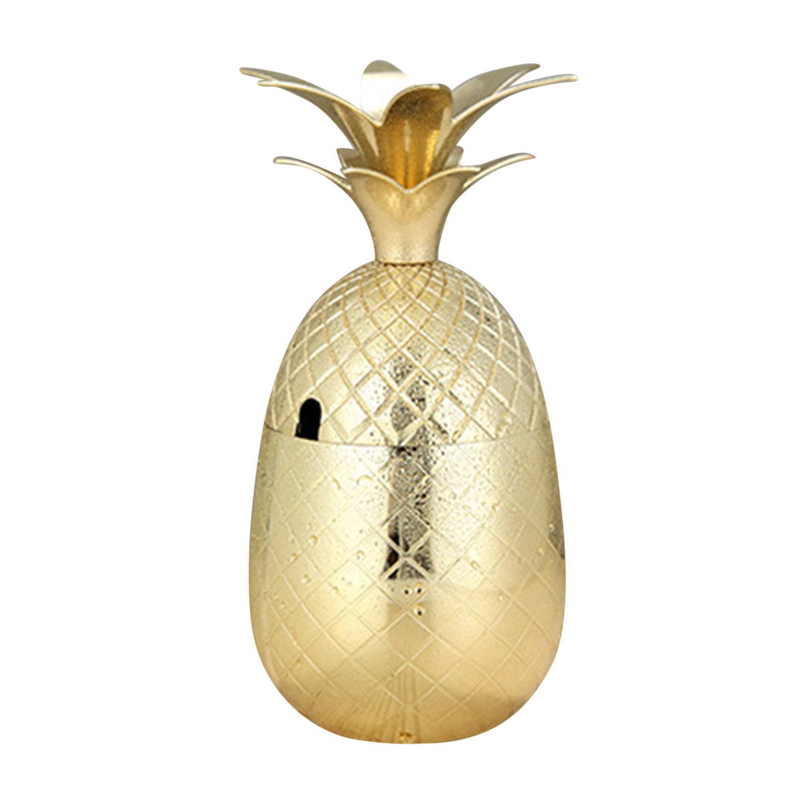 Pineapple Tumbler Mug With Copper Straw Handmade Food Safety Pure Stainless Steel Beer Wine Coffee Cup Glass Drink Cup: B