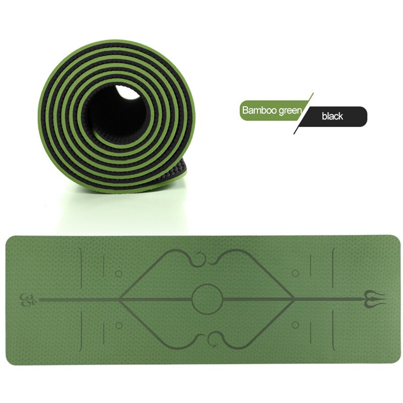 TPE Yoga Double Layer Non-Slip Mat Yoga Exercise Pad with Position Line For Fitness Gymnastics and Pilates: A9