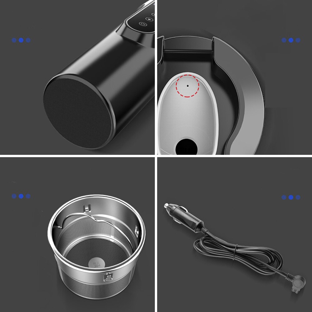 12V/24V 450ml czajnik samochodowy zaawansowany samochód elektryczny podgrzewany kubek zatrzymywanie ciepła gospodarstwa domowego podgrzewany termo wyświetlacz LCD podgrzewacz dla automatyczny