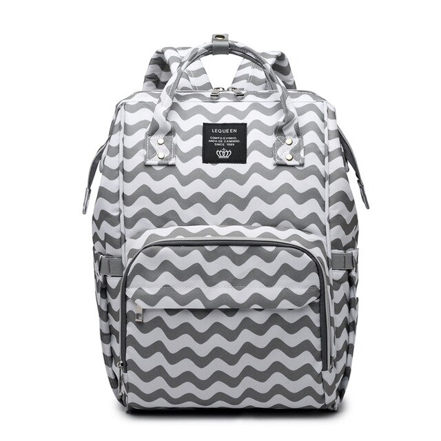 LEqueen – sac à langer de grande capacité pour bébé, sacoche de maternité, de , pour soins de bébé: Wave pattern