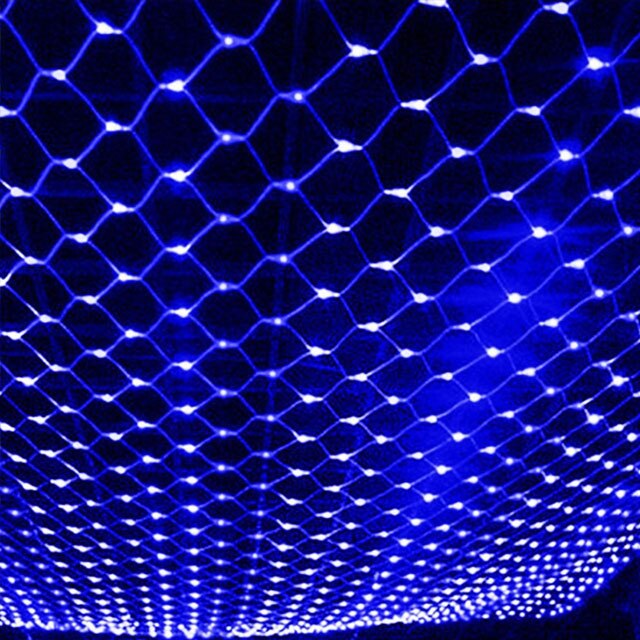 6 x 4m led nätmaskor fe string ljus julgirland fönster gardin fe ljus bröllopsfest ljus: Blå / 1.5 x 1.5