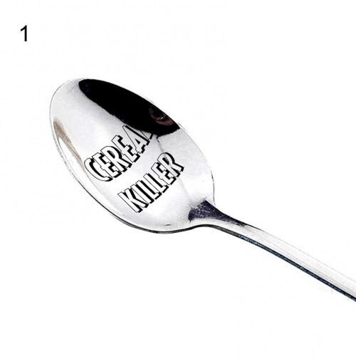 Stainless Steel Spoon Letter Engraved Fruit Family Dinner Supplies Family Dinner Supplies: 1