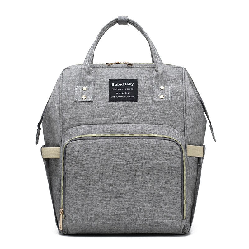 Diaper Bag 2020New Style Multi-functional Shoulder MOTHER'S Bag Large Capacity Waterproof Nylon Cloth Mommy Bag: Light Gray