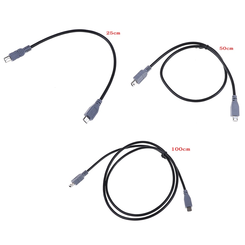 Micro USB Type B Male To Micro B Male 5 Pin Converter OTG Adapter Lead Data Cable 25/50/100cm
