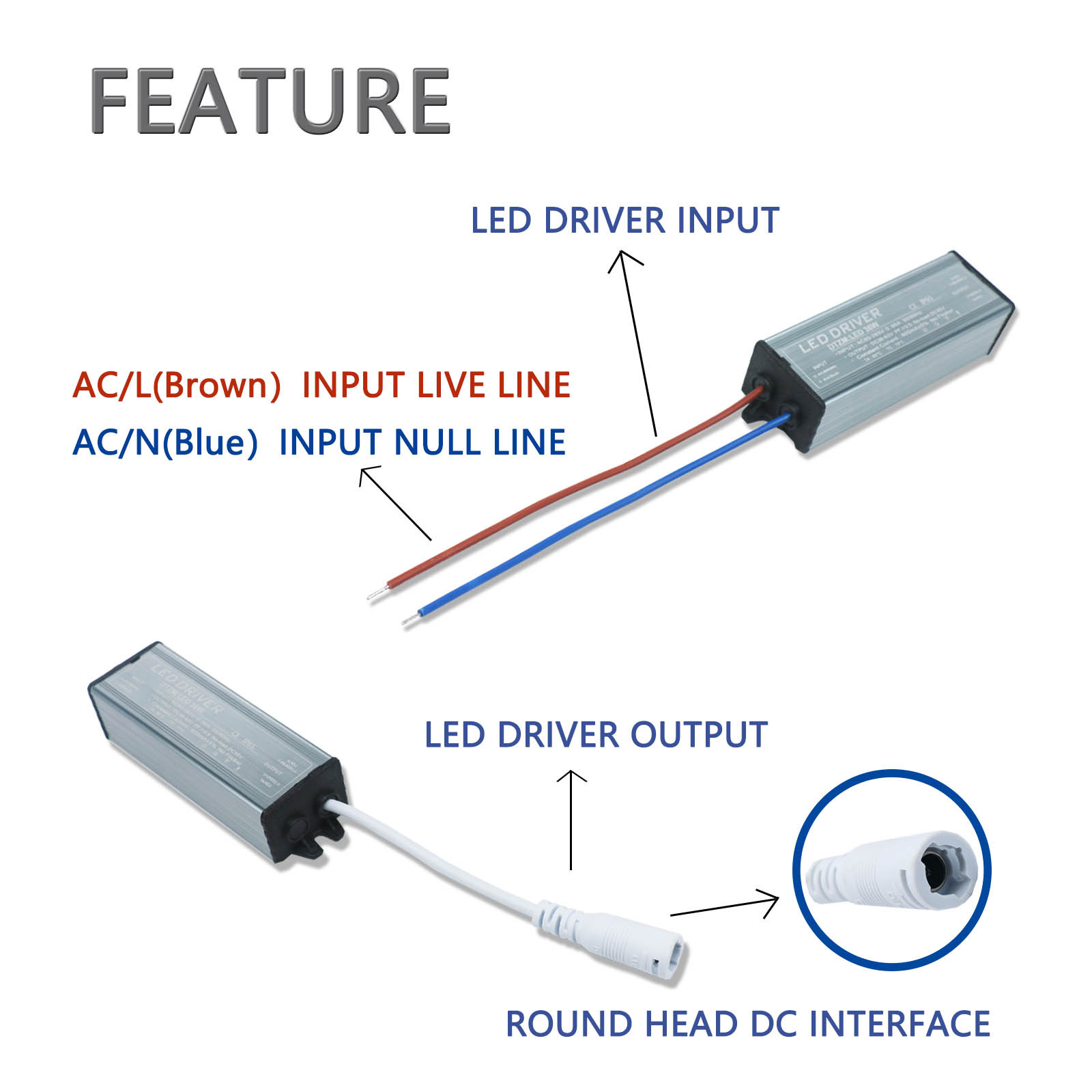 LED Driver 600mA 36W For LEDs Power Supply AC85-265V Lighting Transformers For Outdoor waterproof Output 36-63V DIY