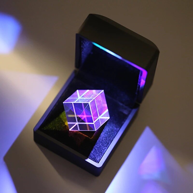 23*23*23mm kubik videnskabsterning optisk prisma prisme boligindretning prisme glas jul med kasse