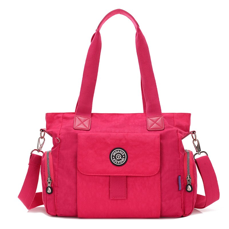 Casual Vrouwen Schouder Nylon Tas Waterdichte Reistas Handtas Shopper Dames Crossbody Tas Luier Messenger Zakken Zakken W694: rose red