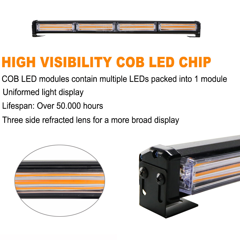Auto Strobe Warnlichtleiste Polizei Blink Gelbe LED COB Polizei Notfall Blinkende Signallampe Leuchtfeuer für Fahrzeugsicher 12V 24V