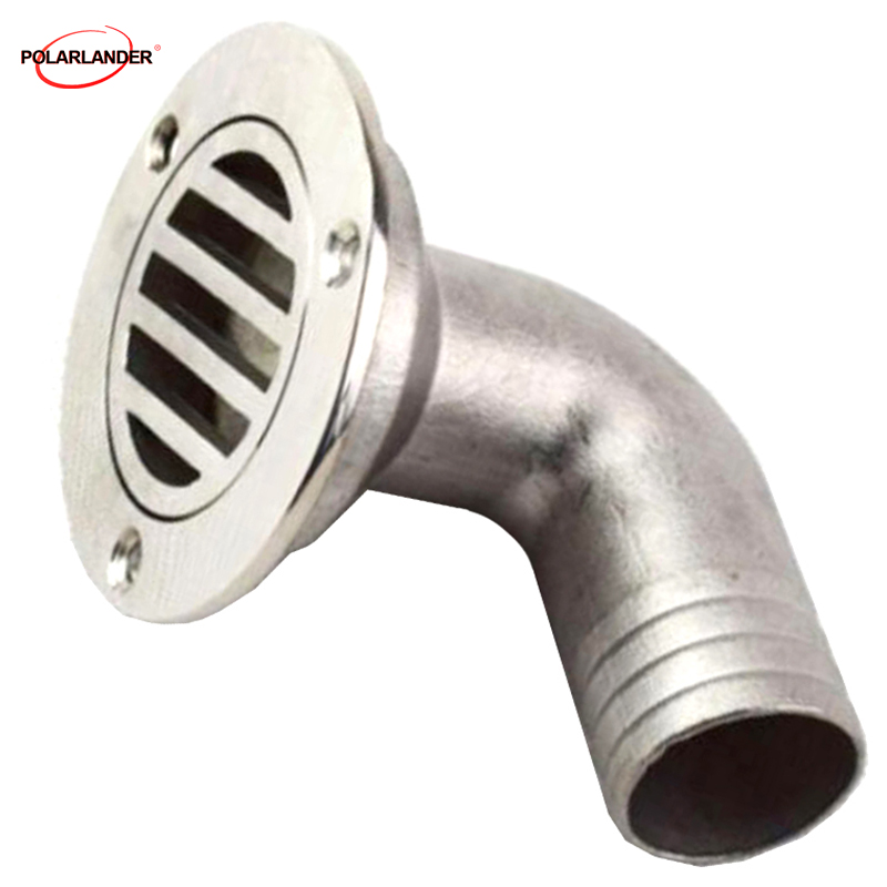 Marine Boat Deck Drain Scupper 38mm Accessories Boat Plumbing 90 degree 316 Stainless Steel Fittings for Fishing Canoe Boat