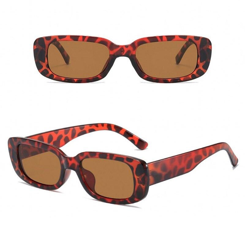 Small Frame Sunglasses UV400 Retro Trendy Glasses Women Men Travel Hiking Riding Eyewear Leopard Sun Glasses