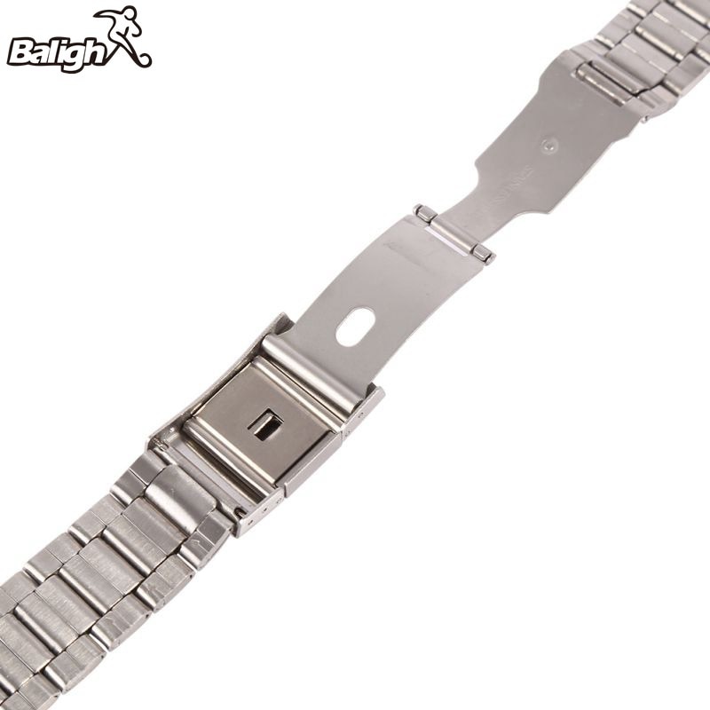 /Est ocio correas de reloj de acero inoxidable Unisex correa de reloj recta Snaps pulsera 18mm 20mm 22mm