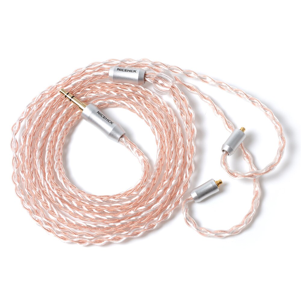 NICEHCK 8 Core Copper Silver Mixed Cable MMCX/2Pin 3.5/2.5/4.4mm Balanced For C12 C16 ZS10 ZSX V90 TFZ NICEHCK NX7 Pro/DB3/F3/M6