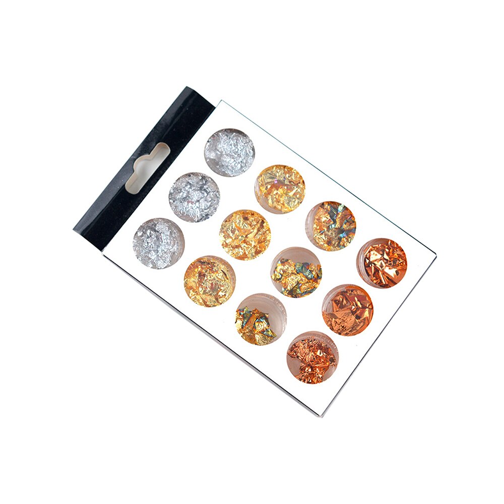 Imitation Gold/Sliver/Copper Foil Art Craft Paper Leaf Leaves Sheets Bulk Foil Paper Leaves For Gilding DIY UV Mold Decor: Gold silver in box