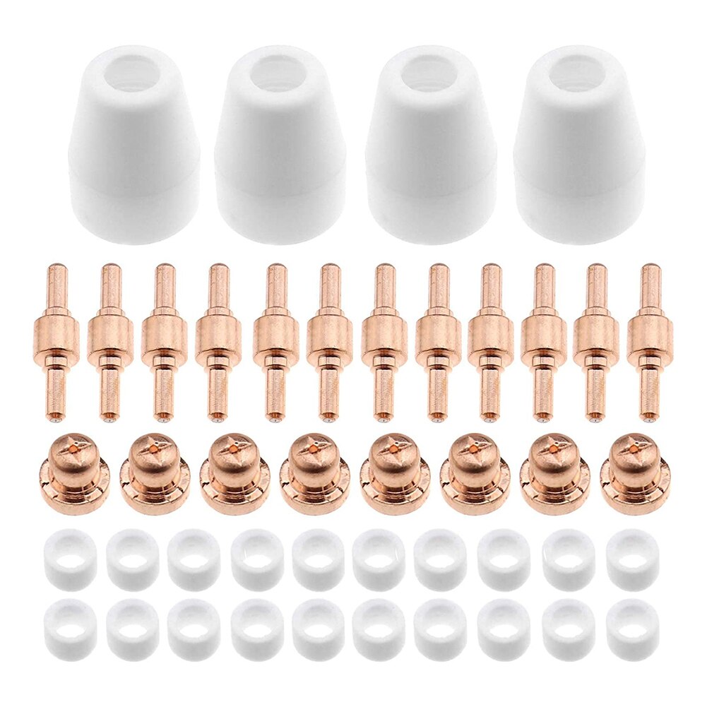 65Pcs Air Plasma Snijden Tips Voor Cut-40 Cut-50 Wervelende Ringen Elektrode Shield Cups LG-40 PT-31 cutter Verbruiksartikelen