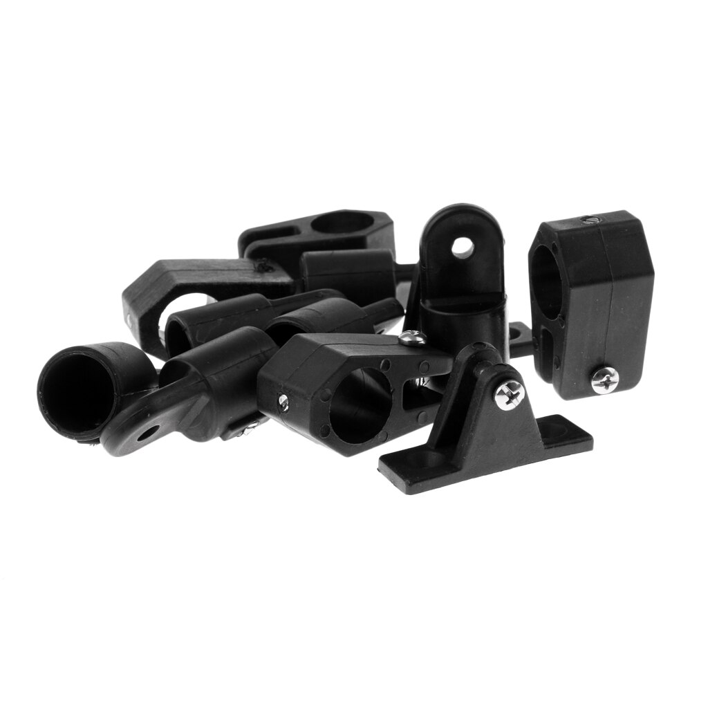 12 PCS Boat Nylon Bimini Top Fittings Hardware Set 7/8 inch - Black