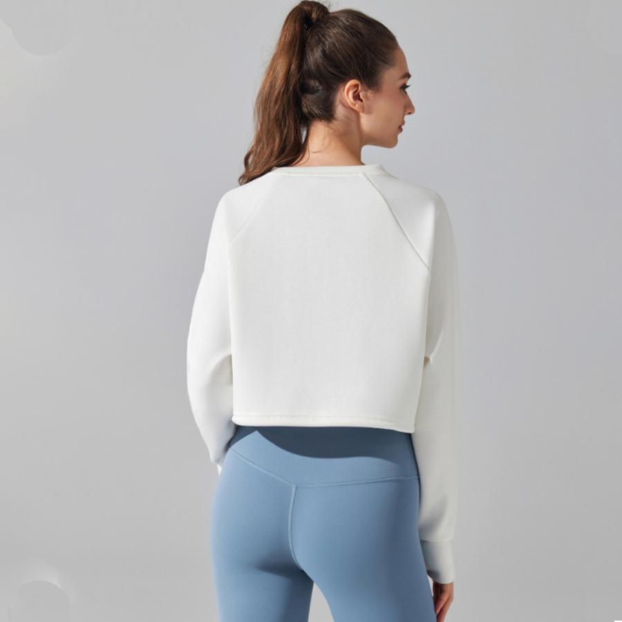 Frauen verlieren Sport Hemden Yoga Laufen Taille Zeichnung Lange Ärmel oben draussen Erholung trainieren Ausbildung Sweatshirt Winter
