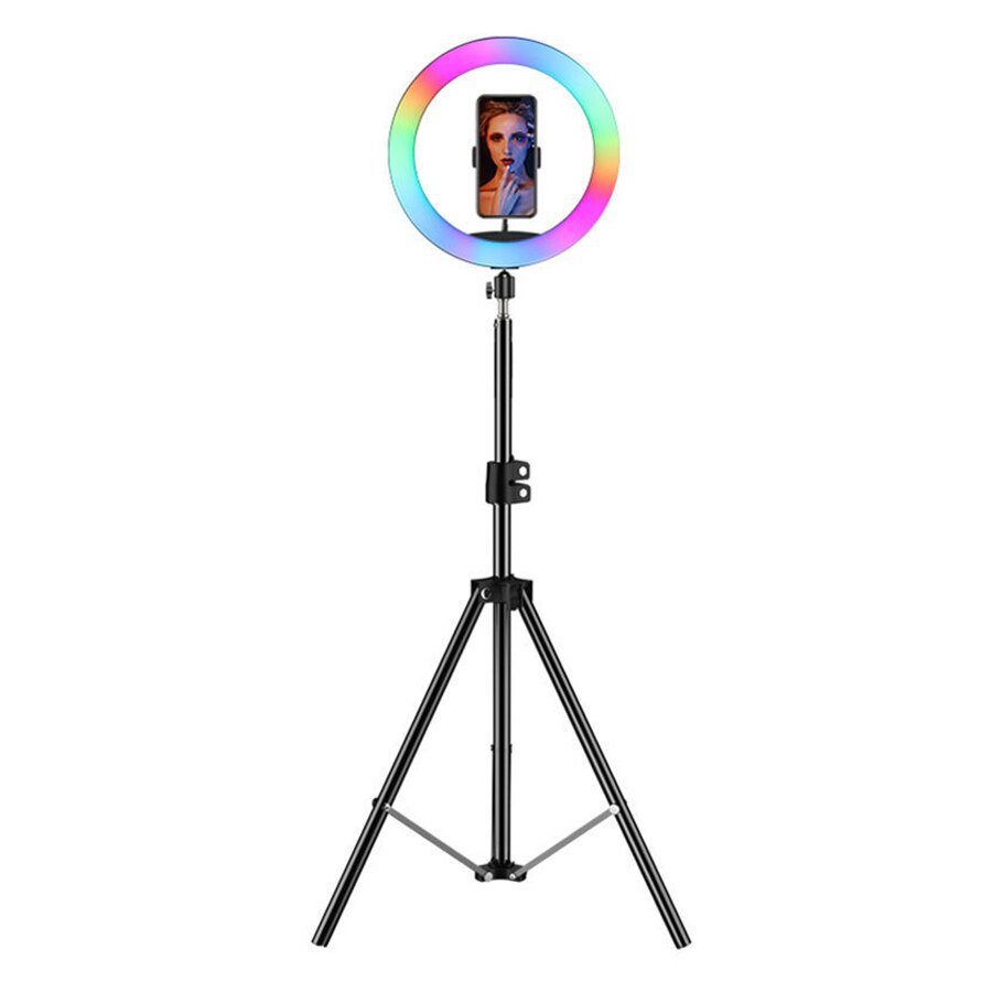 10 inch RGB Circle Fill Light Selfie Ring Light Colorful Lamp with Tripod Stand Dimmable Neon Sign For Youtuber Tik Tok Live