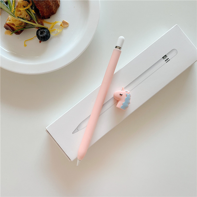 Kawaii Cute Soft Silicone Cases for Apple Pencil 1 2 Gen Case Tablet Touch Pen Stylus Cover Anti-fall for Apples Pencil 1st/2nd: Pink