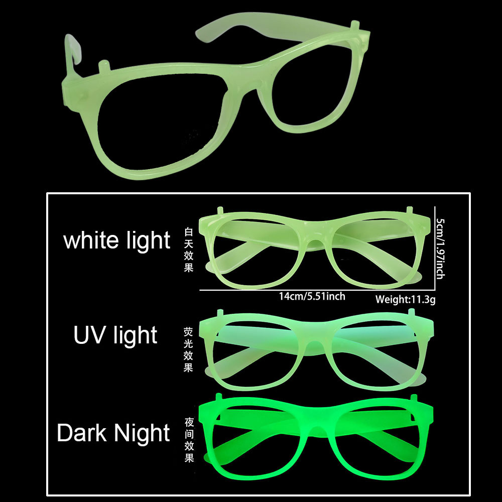 Selvlysende briller neonfargeskiftende briller lysende rekvisitter fluorescerende temafest uv-glød festdekorasjonsutstyr: Lysegrå