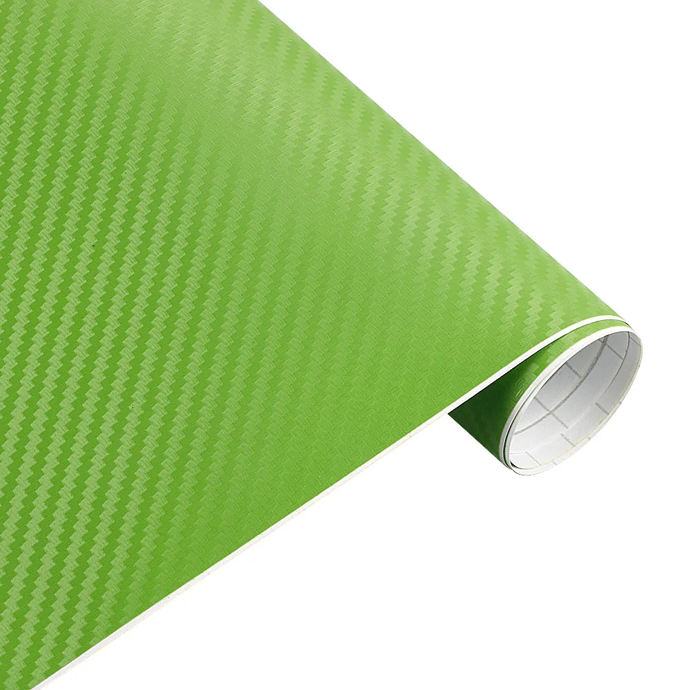 Filme de vinil de fibra de carbono 3d, 50cm de largura, 3m, adesivos de carro, à prova d'água, faça você mesmo, veículo, motocicleta, estilo de carro, acessórios de rolo: S / Verde