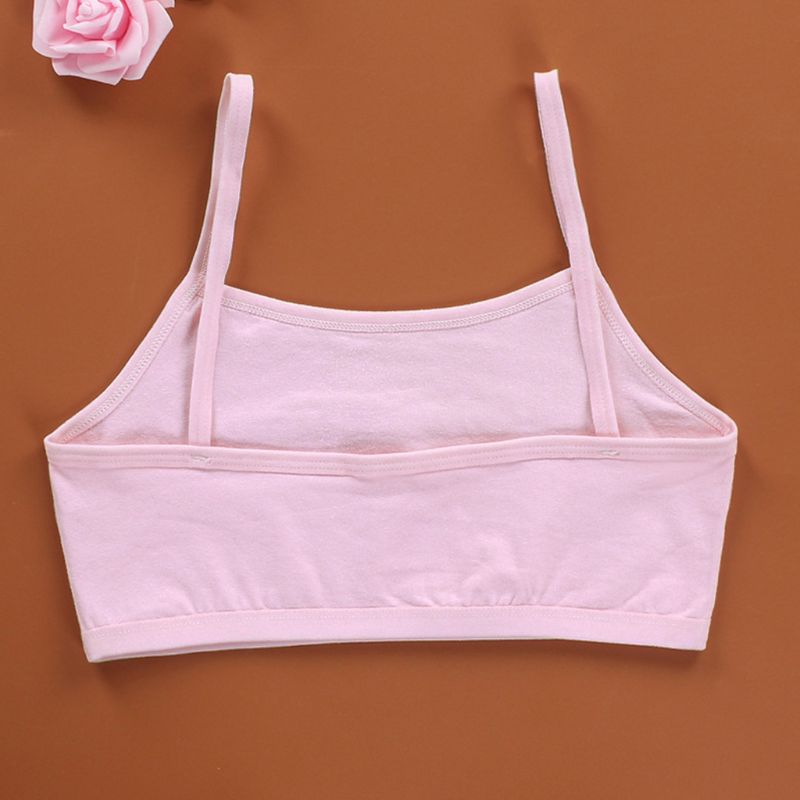 Tiener Puberteit Dubbele Laag Ondergoed Beha Spaghetti Band Leuke Cartoon Konijn Bralette Zomer Basic Crop Top