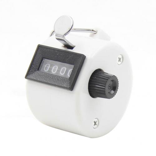 Handheld Tally Click Counter 4 Digits Number for Golf Clicker Club Manual Counting Counter Click Timer Golf Points: White