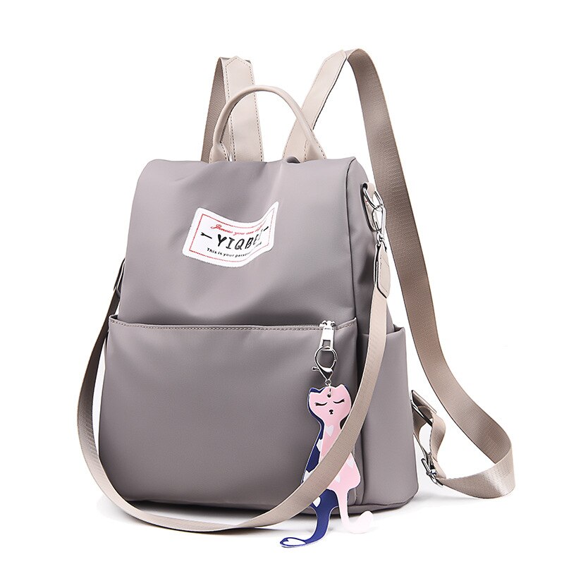 Moderna mochila antirrobo para mujer, de famosa, mochila de gran capacidad para mujer, bolso impermeable de , mochila Oxford para mujer: Caqui