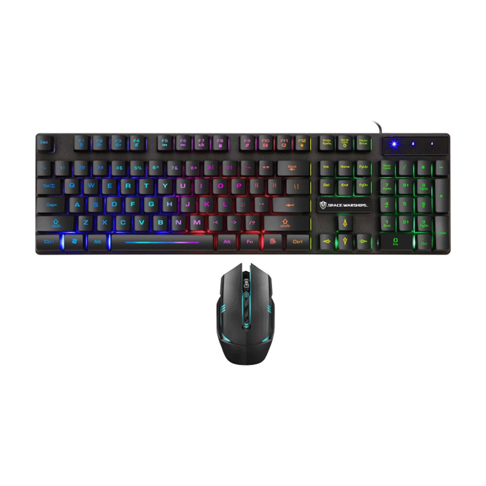 Gaming toetsenbord muis gamer regenboog achtergrondverlichting usb bedraad ergonomisch toetsenbord mechanisch gevoel voor thuiskantoor pc computer