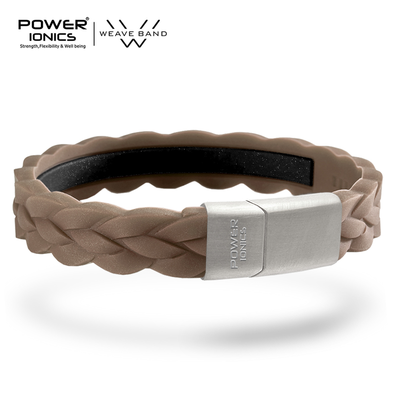 Power ionics 3000 ioner morandi farger herre dame armbånd armbånd balanse energi balanse menneskekropp fri gravering: Morandi brun-sølv