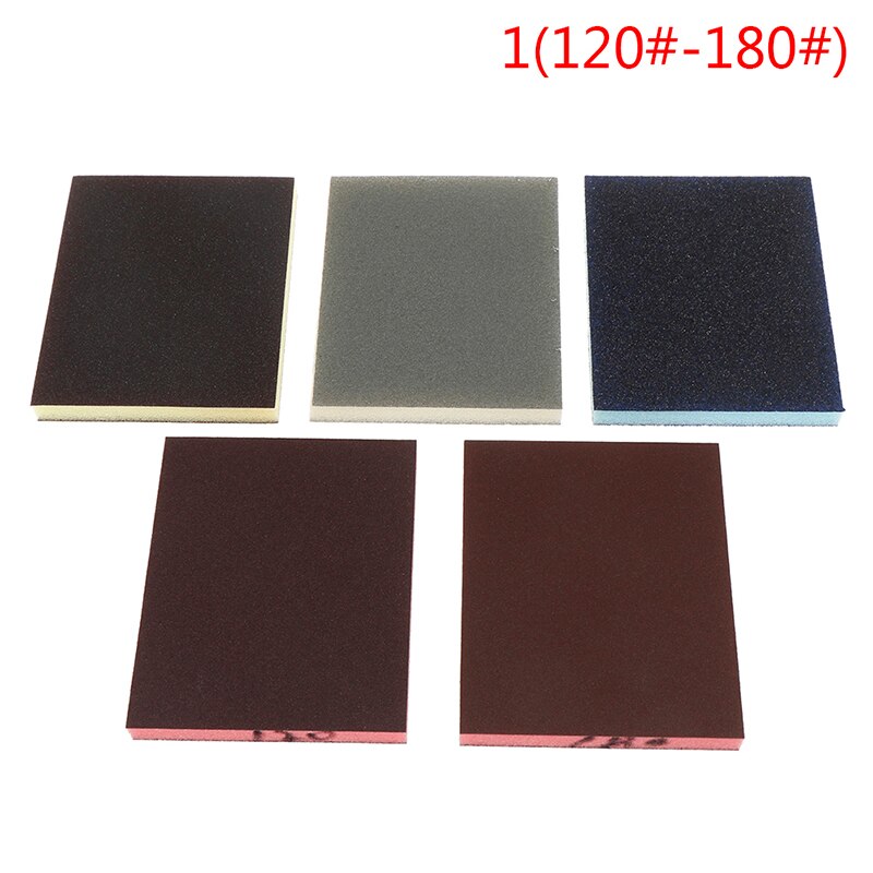 2pcs 120-1000grit Polishing Sanding Sponge Block Pad Sandpaper Assorted Abrasive Tool 120*100*12mm Random Color: 2pcs A1