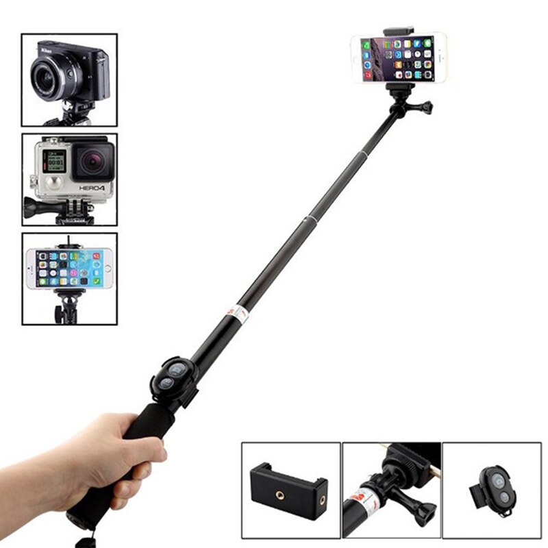 Telescopische Selfie Stok Aluminium Legering Mobiele Telefoon Camera Extension Stick Gopro Sport Camera Selfie Stok Camera Houder