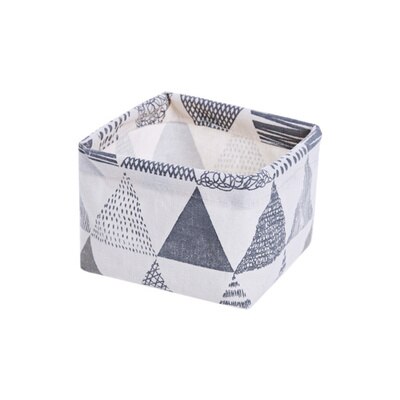 Cute Geometric Patterns Printing Canvas Office Desktop Storage Organizer Stationery Holder Storage Box Desktop Cosmetic Box: B