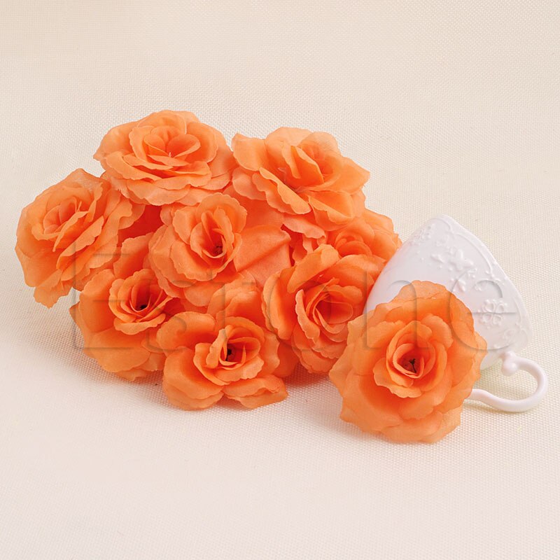 20Pcs Roses Artificial Silk Flower Heads DIY Small Bud Party Wedding Home Decor CORD