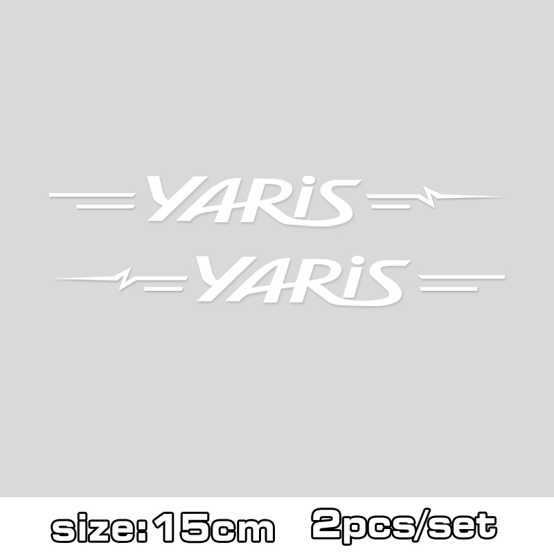 Autocollants de rétroviseur et poignée de porte | Autocollants de décoration de voiture pour Toyota yaris Yaris L: 2pcs 15cm silver