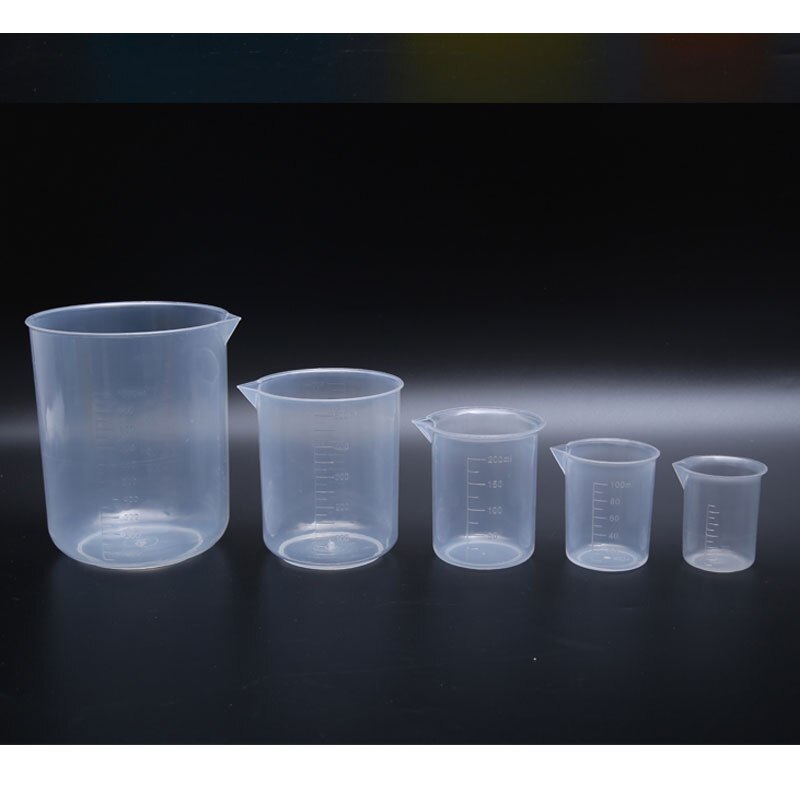 Office teacher supplies classroom experimental consumables thick plastic measuring cup 50/100/200/250/500/1000ml beaker