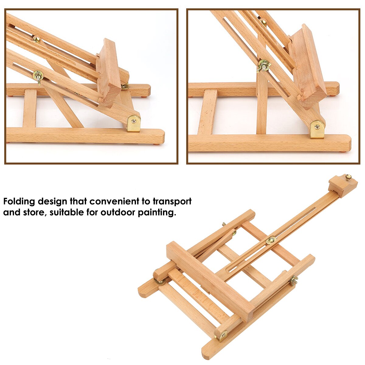 Verstelbare Hoogte Multifunctionele Tafelblad Hout Studio Outdoor Opvouwbare H-Frame Schildersezel Kunstenaar Schilderen Tool Ondersteunende Board