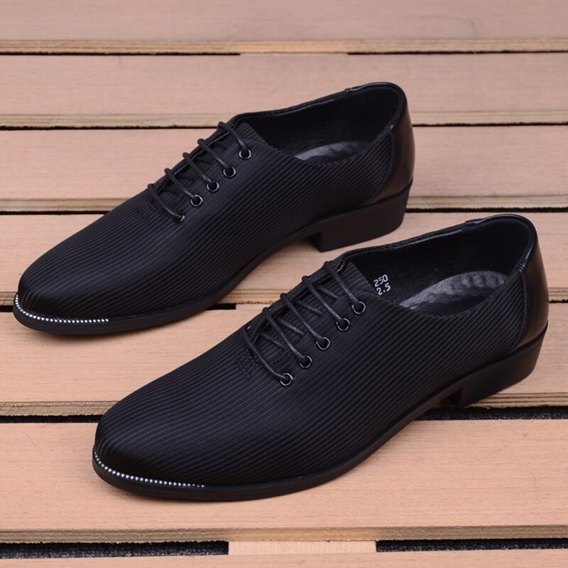 Canvas Shoes for Men Popular Men's Lace-up Casual Pointed Trendy Leather Shoes Business Shoes Oxford Shoes