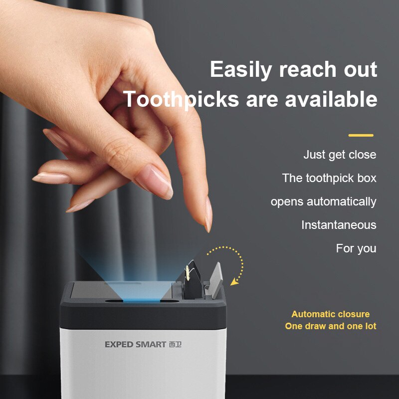 1PC Electric Toothpick Holder Portable Automatic Sensor Toothpick Dispenser Smart Toothpicks Box Dispenser Tooth Pick Holder
