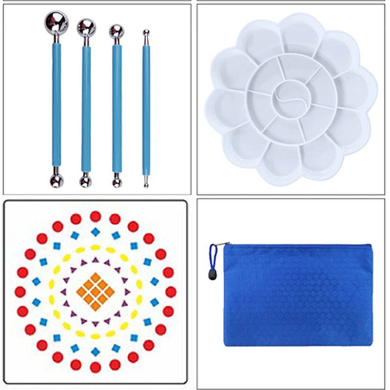 20 unids/set Mandala pluma que puntea herramientas para uñas de arte pintura arte plantilla bandeja