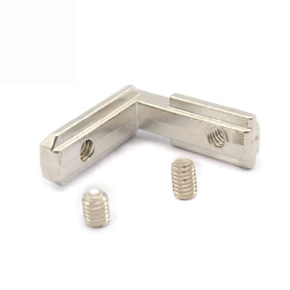 20Pcs T-Slot L-Vorm Aluminium Profiel Interne Hoek Gezamenlijke Bracket Connector Voor Alu Profiel met M4 Schroef