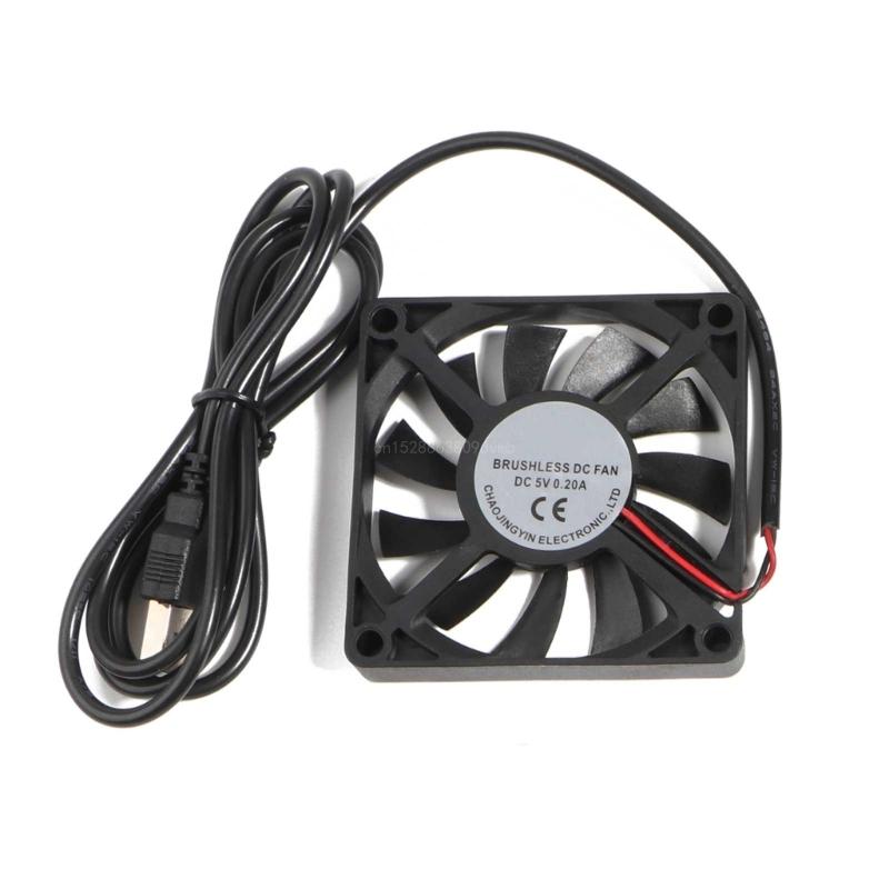 70mm Fan 7025 7015 7010 DC 5V USB Connector Quiet Cooling Fan for DIY Cooling Router Game TV Box Power Supply: Silver