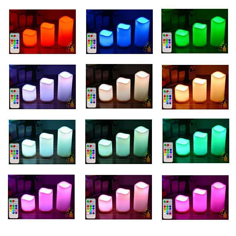 3Pcs LED Wax Candles Realistic Flickering Flames With Timer Function For Year Wedding Halloween Christmas Valentine's Day