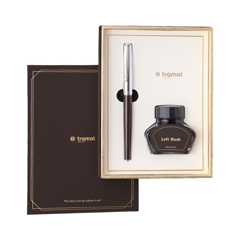 Vintage Business Fountain Pen Signature Calligraphy with Ink Pen Holder Box: Red