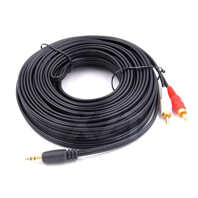15m/10m RCA Cable 3.5mm Jack to 2 RCA Aux Cable 3.5 mm to 2RCA Adapter Splitter Audio Cable for TV Box Home Theater Speaker Wire