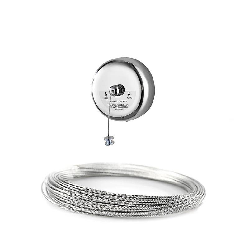 304 Stainless Steel Wall Hanging Clothesline Telescopic Invisible Wire Rope Bathroom Drying Rack Round Real Line Clothesline