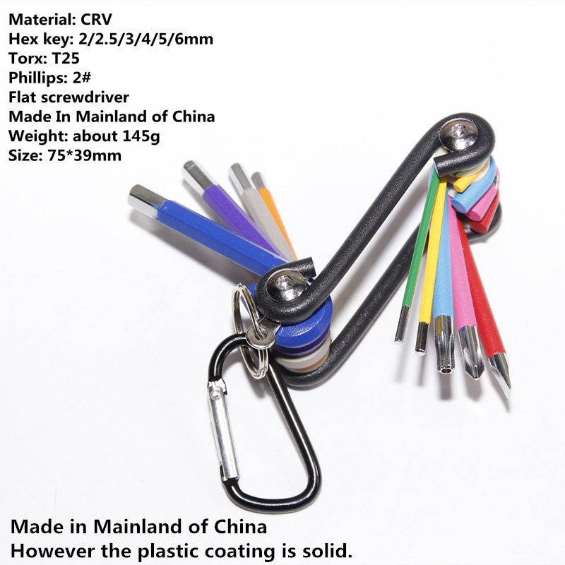 Fiets vouwgereedschap bandenreparatieset multitool fietssleutel schroevendraaier kettingsnijder fietsaccessoires